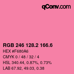 カラーコード: RGB 246 128.2 166.6 | qconv.com