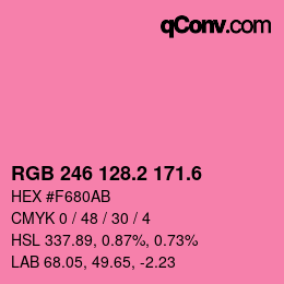 カラーコード: RGB 246 128.2 171.6 | qconv.com