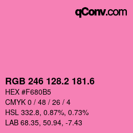 カラーコード: RGB 246 128.2 181.6 | qconv.com