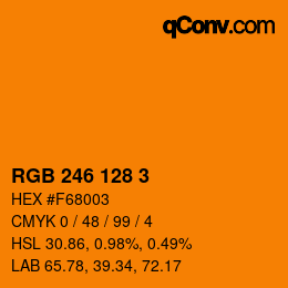 カラーコード: RGB 246 128 3 | qconv.com