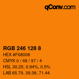 Color code: RGB 246 128 8 | qconv.com