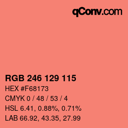 Color code: RGB 246 129 115 | qconv.com