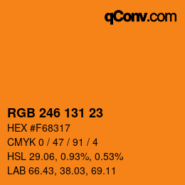 Color code: RGB 246 131 23 | qconv.com