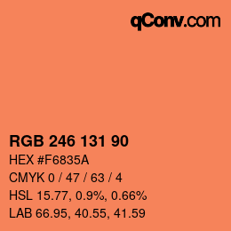Color code: RGB 246 131 90 | qconv.com
