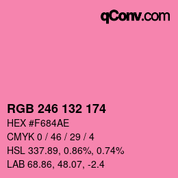 カラーコード: RGB 246 132 174 | qconv.com