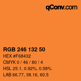 颜色代码: RGB 246 132 50 | qconv.com