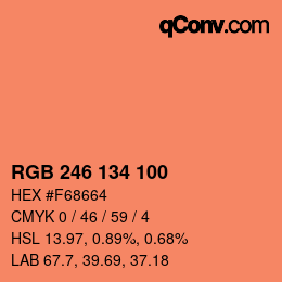 Color code: RGB 246 134 100 | qconv.com