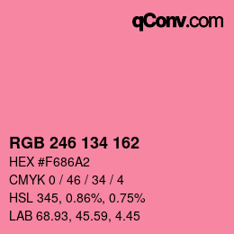 Color code: RGB 246 134 162 | qconv.com