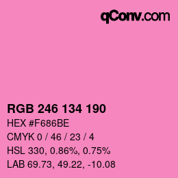 カラーコード: RGB 246 134 190 | qconv.com