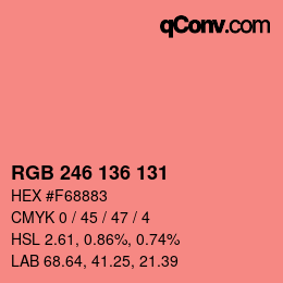 Color code: RGB 246 136 131 | qconv.com