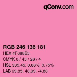Color code: RGB 246 136 181 | qconv.com