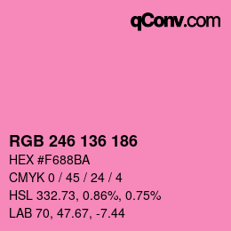 Color code: RGB 246 136 186 | qconv.com