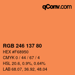 Color code: RGB 246 137 80 | qconv.com