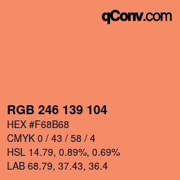 Code couleur: RGB 246 139 104 | qconv.com