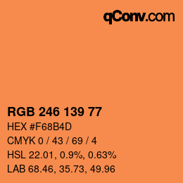 颜色代码: RGB 246 139 77 | qconv.com