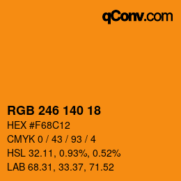 Color code: RGB 246 140 18 | qconv.com