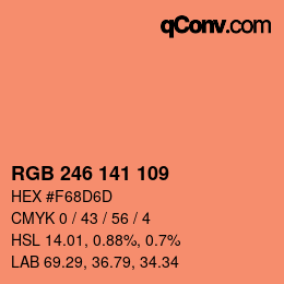 Code couleur: RGB 246 141 109 | qconv.com