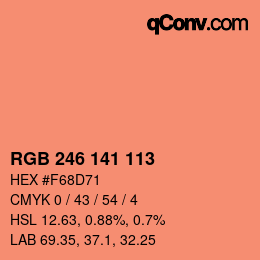颜色代码: RGB 246 141 113 | qconv.com