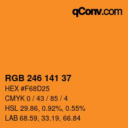 カラーコード: RGB 246 141 37 | qconv.com