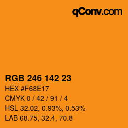 Color code: RGB 246 142 23 | qconv.com