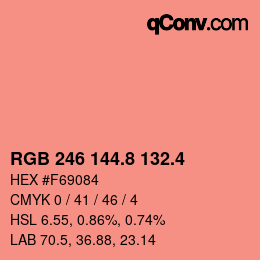 カラーコード: RGB 246 144.8 132.4 | qconv.com