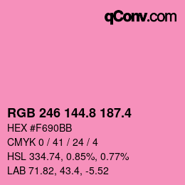 カラーコード: RGB 246 144.8 187.4 | qconv.com
