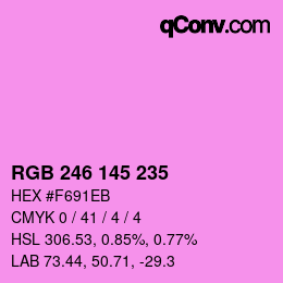 Color code: RGB 246 145 235 | qconv.com