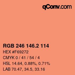 カラーコード: RGB 246 146.2 114 | qconv.com