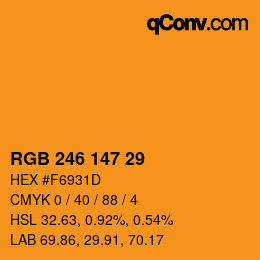 Color code: RGB 246 147 29 | qconv.com