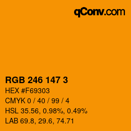 Color code: RGB 246 147 3 | qconv.com