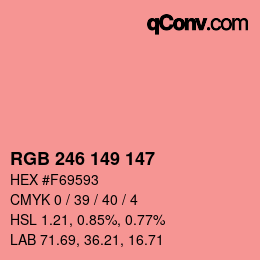 Color code: RGB 246 149 147 | qconv.com