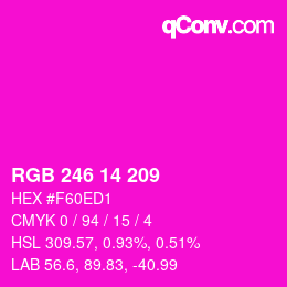 Color code: RGB 246 14 209 | qconv.com
