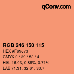 カラーコード: RGB 246 150 115 | qconv.com