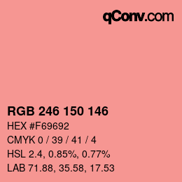 Color code: RGB 246 150 146 | qconv.com