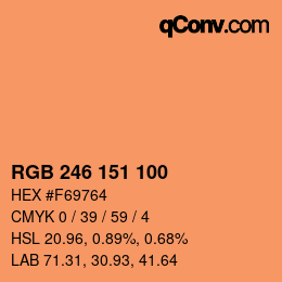 Color code: RGB 246 151 100 | qconv.com