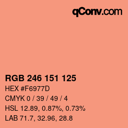 Color code: RGB 246 151 125 | qconv.com