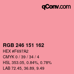 Color code: RGB 246 151 162 | qconv.com