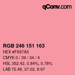 Color code: RGB 246 151 163 | qconv.com