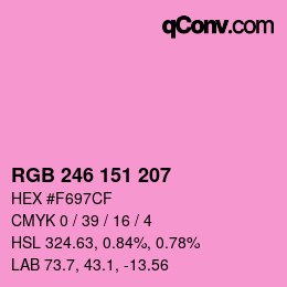 Color code: RGB 246 151 207 | qconv.com