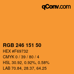 カラーコード: RGB 246 151 50 | qconv.com