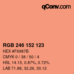 カラーコード: RGB 246 152 123 | qconv.com