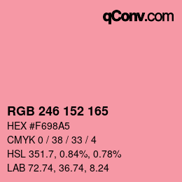 カラーコード: RGB 246 152 165 | qconv.com