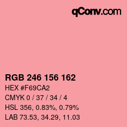 Color code: RGB 246 156 162 | qconv.com