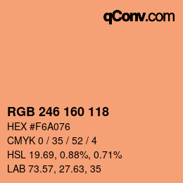 Color code: RGB 246 160 118 | qconv.com