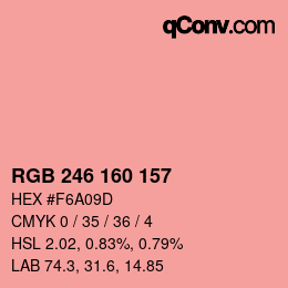 Color code: RGB 246 160 157 | qconv.com