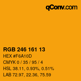 Color code: RGB 246 161 13 | qconv.com