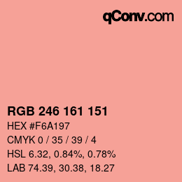 颜色代码: RGB 246 161 151 | qconv.com