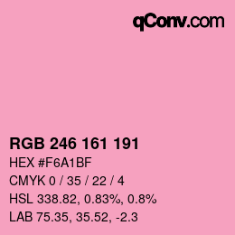 Color code: RGB 246 161 191 | qconv.com