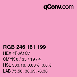 カラーコード: RGB 246 161 199 | qconv.com