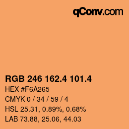 カラーコード: RGB 246 162.4 101.4 | qconv.com